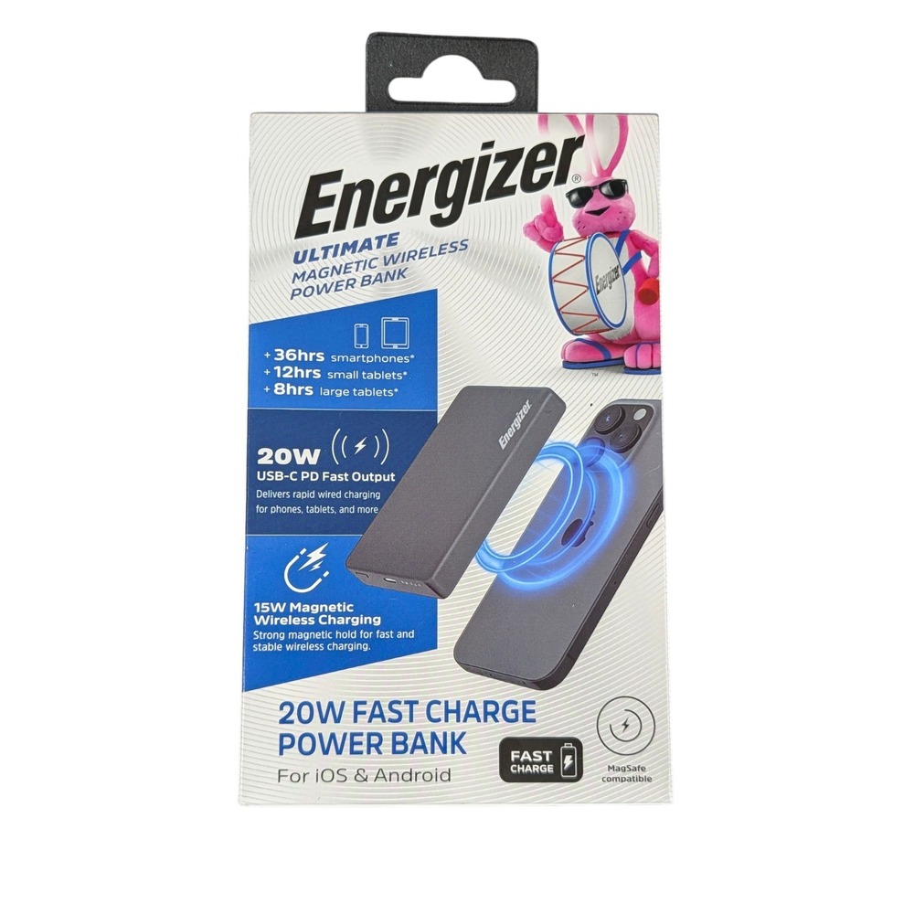 Cc5O Energizer Ultimate 20W Magsafe‎ Wireless Power bank, USB-C PD Fast Output